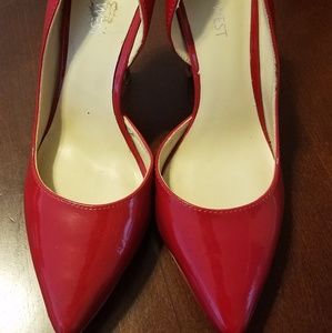 Red pointy toe high heels